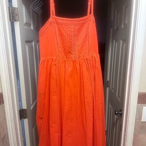 Torrid Orange Sleeveless Square Neck Sundress